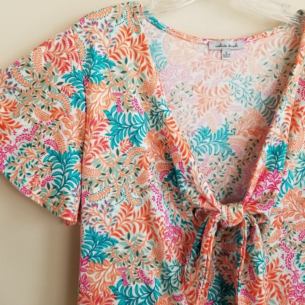 White Birch Floral Romper Large - Picture 2 of 4